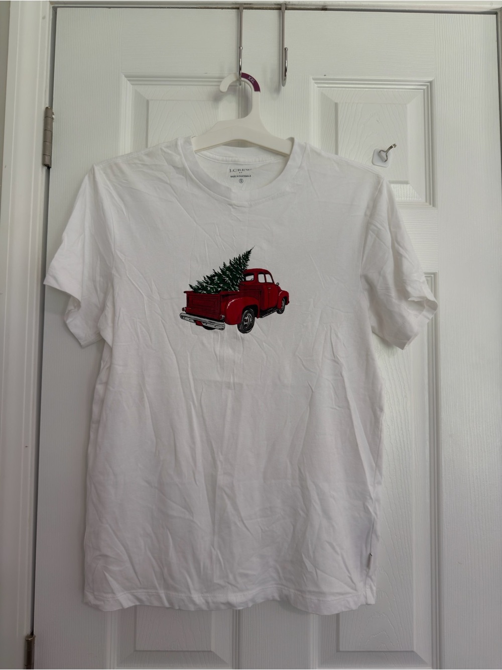 J. Crew Women’s 100% Cotton White Graphic Tee with Red Truck T shirt size Small